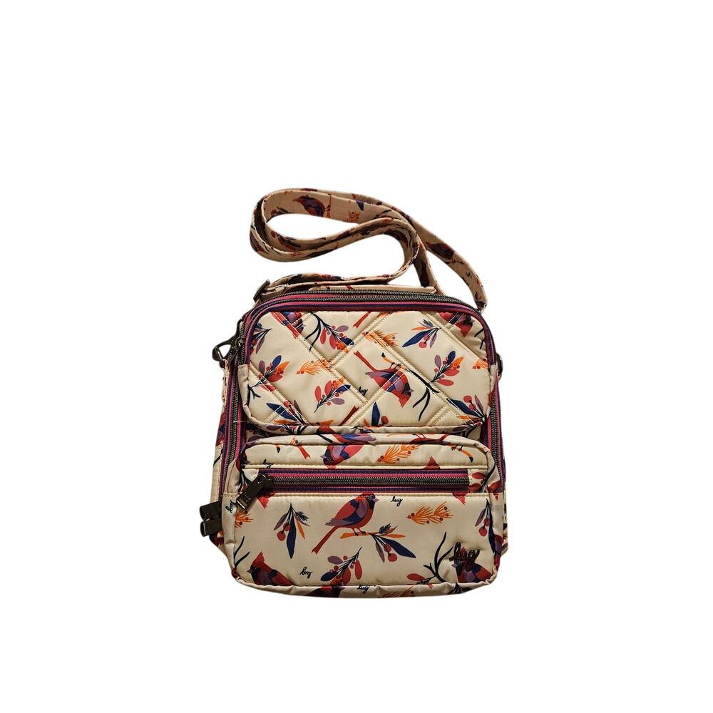 NEW Lug Wrangler Adjustable Crossbody Bag Tote Purse Cardinals Flowers